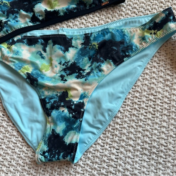 PINK by Victoria Secret NEW Swim Bikini Set Top & Bottom Blue Tie Dye Sz XXL - Picture 2 of 9